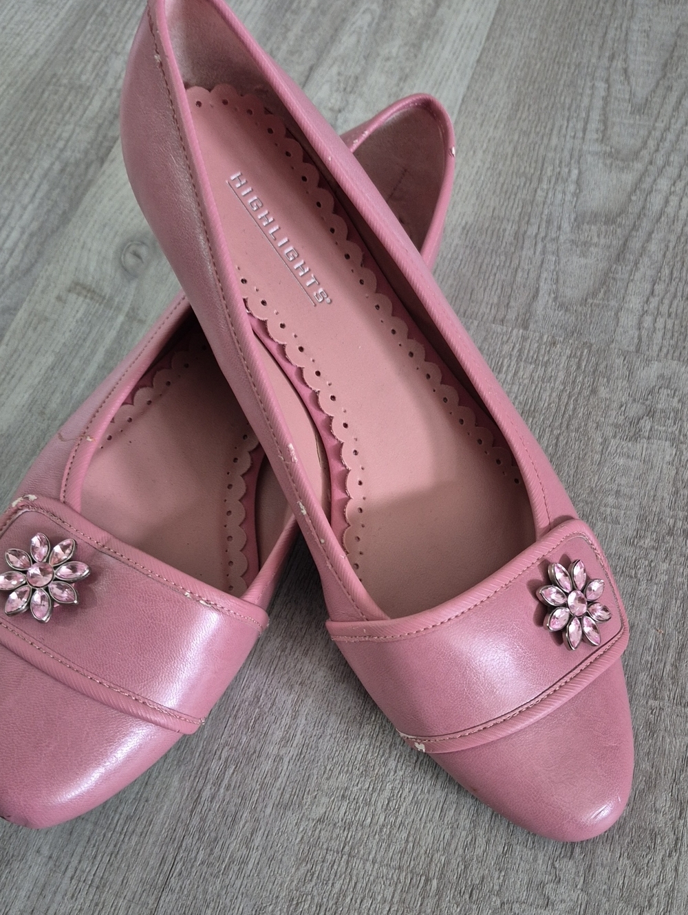 Highlight Footwear Pink Jeweled Women's Ballet Flats